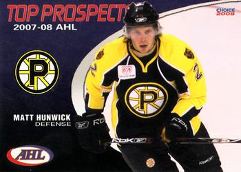 2007-08 Choice AHL Top Prospects #35 Matt Hunwick Front