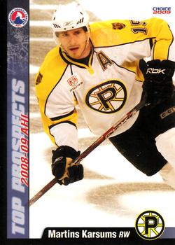 2008-09 Choice AHL Top Prospects #33 Martins Karsums Front