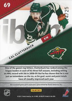 2011-12 Panini Certified - Fabric of the Game Jersey Number #69 Cal Clutterbuck Back