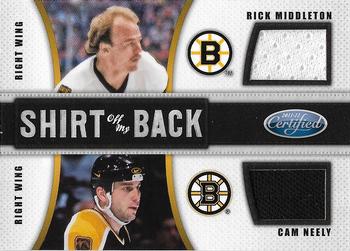 2011-12 Panini Certified - Shirt Off My Back Combos #14 Cam Neely / Rick Middleton Front