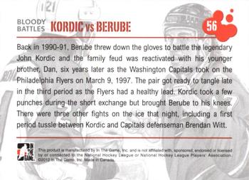 2011-12 In The Game Enforcers #56 Dan Kordic / Craig Berube Back