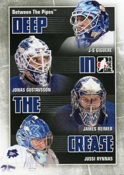 2010-11 In The Game Between The Pipes - Deep In The Crease #DC-28 Jean-Sebastien Giguere / Jonas Gustavsson / James Reimer / Jussi Rynnas Front