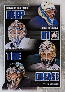2010-11 In The Game Between The Pipes - Deep In The Crease #DC-29 Roberto Luongo / Cory Schneider / Eddie Lack / Tyler Weiman Front
