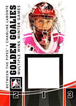 2010-11 In The Game Between The Pipes - Golden Goalies Jerseys Black #GG-01 Charline Labonte Front