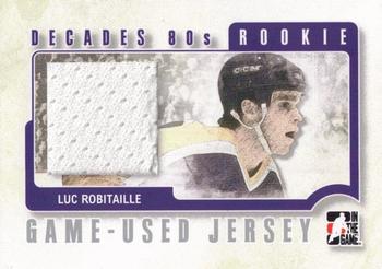 2010-11 In The Game Decades 1980s - Rookie Game Used Jerseys Silver #RJ-17 Luc Robitaille  Front