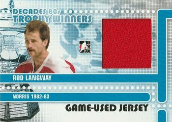 2010-11 In The Game Decades 1980s - Trophy Winners Jerseys Black #TWJ-11 Rod Langway  Front