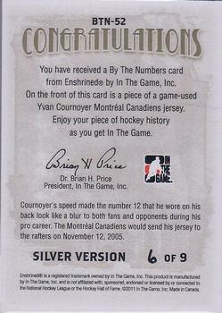 2010-11 In The Game Enshrined - By The Numbers Silver #BTN52 Yvan Cournoyer  Back