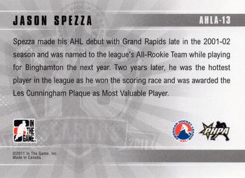 2010-11 In The Game Heroes and Prospects - AHL 75th Anniversary #AHLA-13 Jason Spezza  Back