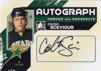 2010-11 In The Game Heroes and Prospects - Autographs #A-CS Colton Sceviour  Front