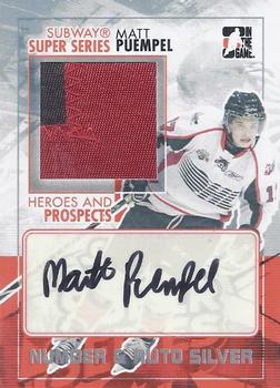 2010-11 In The Game Heroes and Prospects - Canada Russia Challenge Numbers Autographs #SSMAMP Matt Puempel  Front