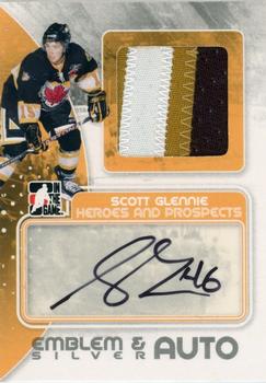 2010-11 In The Game Heroes and Prospects - Game Used Emblems Autographs Silver #MASG Scott Glennie  Front