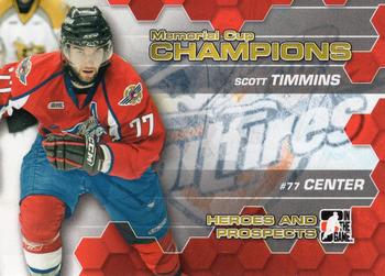 2010-11 In The Game Heroes and Prospects - Memorial Cup Champions #MC-08 Scott Timmins  Front