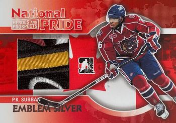 2010-11 In The Game Heroes and Prospects - National Pride Emblems Silver #NATP08 P.K. Subban  Front
