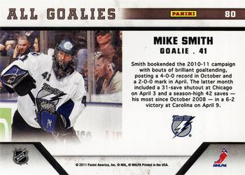 2010-11 Panini All Goalies - Up Close #80 Mike Smith Back