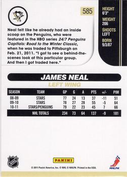 2010-11 Score - Rookies & Traded Gold #585 James Neal  Back