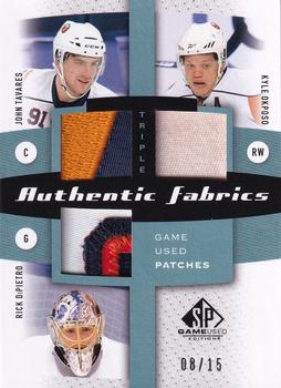 2010-11 SP Game Used - Authentic Fabrics Triples Patches #AF3-NYI Rick DiPietro / John Tavares / Kyle Okposo  Front