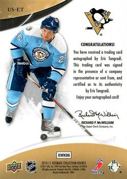 2010-11 Upper Deck Ultimate Collection - Ultimate Signatures #US-ET Eric Tangradi  Back