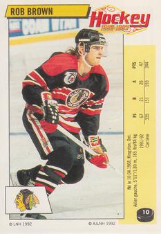 1992-93 Panini Hockey Stickers (French) #10 Rob Brown  Front