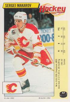 1992-93 Panini Hockey Stickers (French) #47 Sergei Makarov  Front