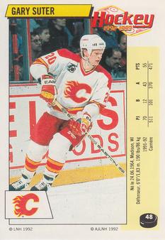 1992-93 Panini Hockey Stickers (French) #48 Gary Suter  Front