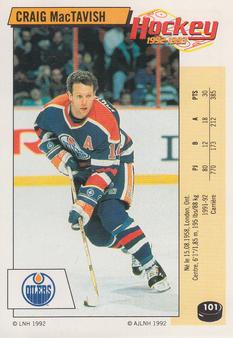 1992-93 Panini Hockey Stickers (French) #101 Craig MacTavish  Front