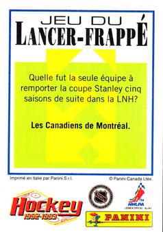 1992-93 Panini Hockey Stickers (French) #222 Shawn McEachern  Back
