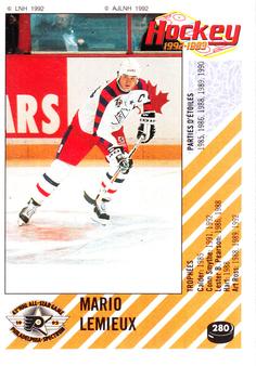1992-93 Panini Hockey Stickers (French) #280 Mario Lemieux Front