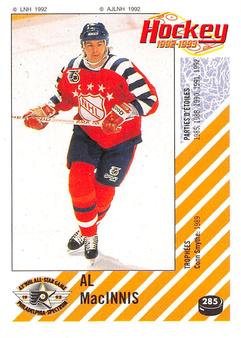 1992-93 Panini Hockey Stickers (French) #285 Al MacInnis Front