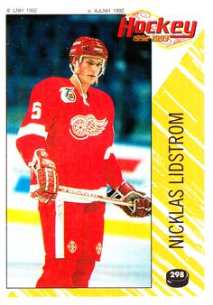 1992-93 Panini Hockey Stickers (French) #298 Nicklas Lidstrom  Front