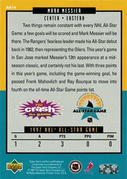 1997 Upper Deck Crash the All-Star Game #AR14 Mark Messier  Back