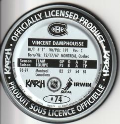1997-98 Katch/Irwin Medallions #74 Vincent Damphousse  Back