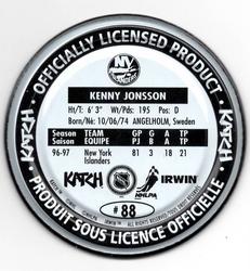 1997-98 Katch/Irwin Medallions #88 Kenny Jonsson  Back