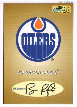 1995-96 Bashan Imperial Super Stickers #42 Edmonton Oilers / Bill Ranford Front