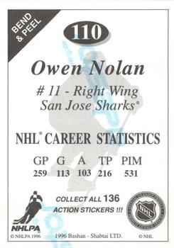 1995-96 Bashan Imperial Super Stickers #110 Owen Nolan Back