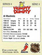 1992-93 Humpty Dumpty II #NNO Al MacInnis Back