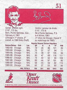 1990-91 Kraft #51 Denis Savard Back