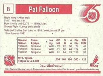 1991-92 Kraft #8 Pat Falloon Back