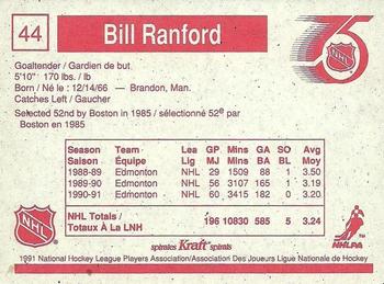 1991-92 Kraft #44 Bill Ranford Back