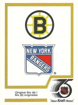 1991-92 Kraft #NNO Boston Bruins Logo / New York Rangers Logo Front