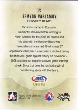 2011-12 In The Game Heroes and Prospects #175 Semyon Varlamov Back