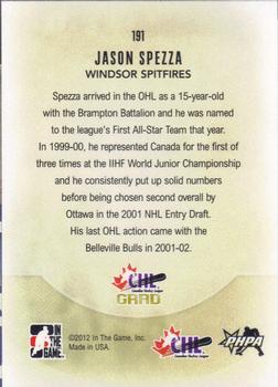2011-12 In The Game Heroes and Prospects #191 Jason Spezza Back