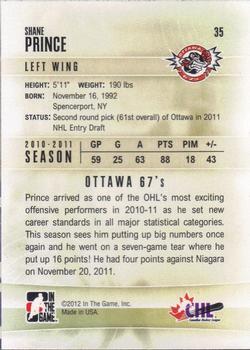 2011-12 In The Game Heroes and Prospects #35 Shane Prince Back