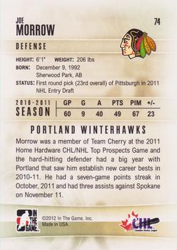 2011-12 In The Game Heroes and Prospects #74 Joe Morrow Back