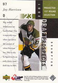 2000-01 Upper Deck CHL Prospects #97 Jay Harrison Back