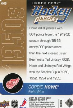 2011-12 Upper Deck - Hockey Heroes: 1950s #HH9 Gordie Howe  Back