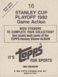 1982-83 Topps Stickers #16 Game Action Back
