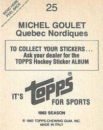 1982-83 Topps Stickers #25 Michel Goulet Back