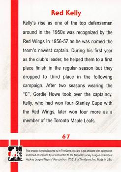2011-12 In The Game Captain-C #67 Red Kelly Back