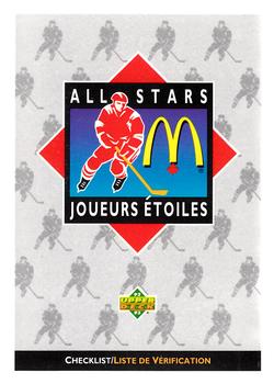 1992-93 Upper Deck McDonald's All-Stars #NNO Checklist Front