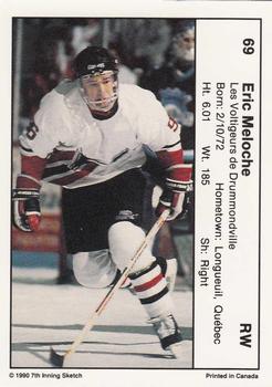 1991 7th Inning Sketch Memorial Cup (CHL) #69 Eric Meloche Back